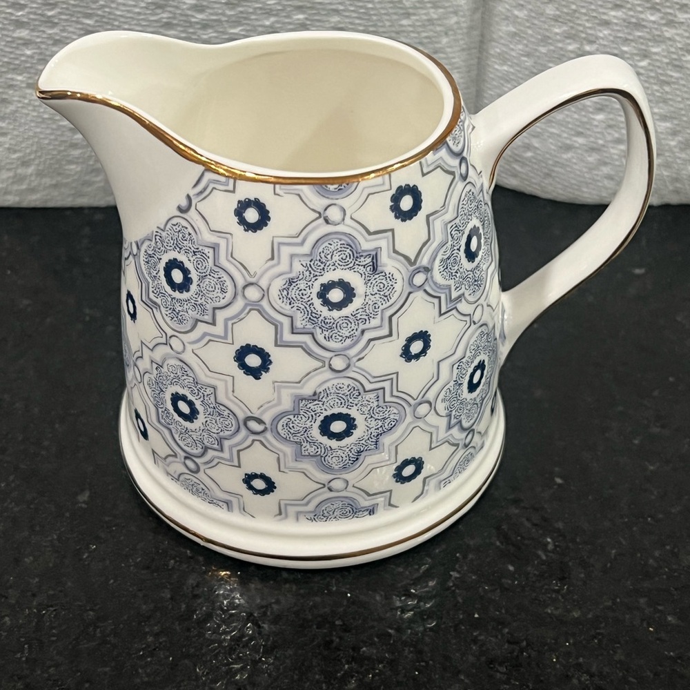 Vintage Grace's Teaware Porcelain Creamer Cobalt Blue Gold Trim